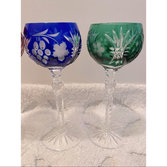 Vintage Crystal Wine Glasses/Goblets (4) - Picture 2 of 4